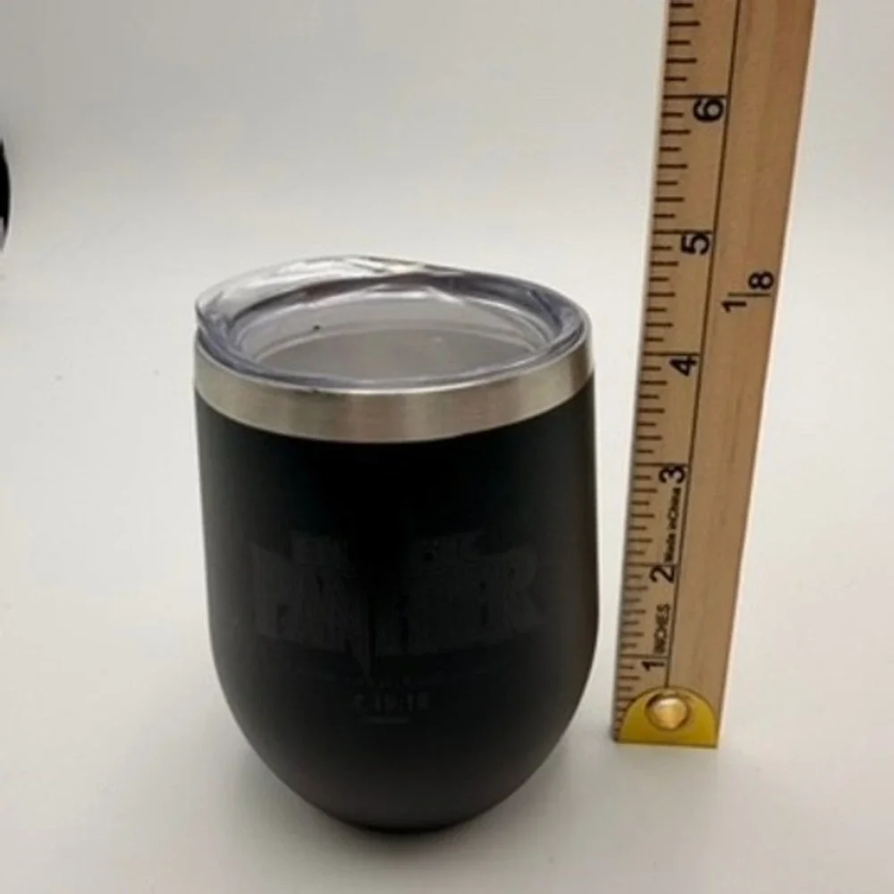 Marvel Black Panther‎ Tumbler Unisex 12oz Black Insulated Stainless Steel